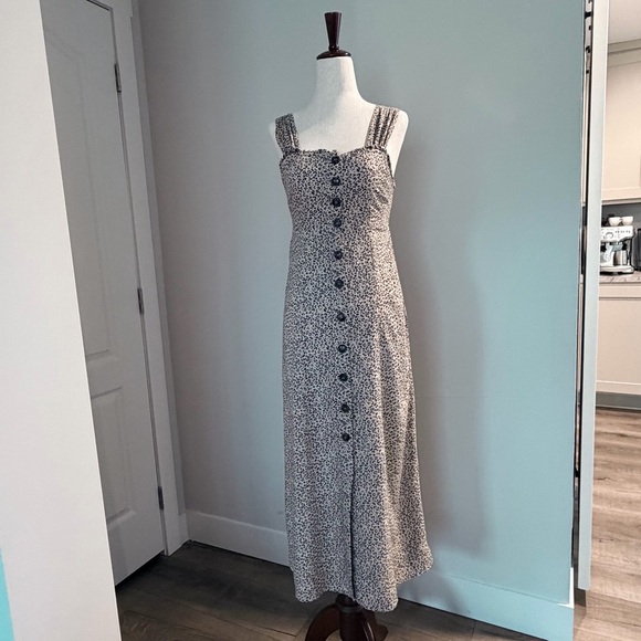 Japna Dresses & Skirts - Japna Animal Print Button-Down Midi Dress